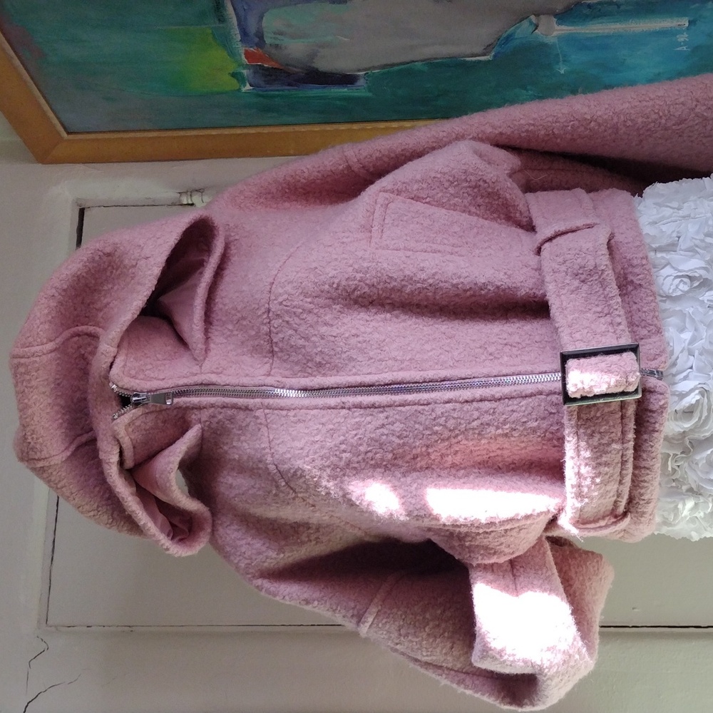 Topshop Pink Teddy Jacket with Hood M - Picture 2 of 11